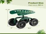 360&deg Garden Rolling Workseat with Swivel Seat and Adjustable Height 95861323