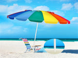 8 Ft Beach Umbrella With UV Protection 16-Ribbed Windproof Frame 72593657