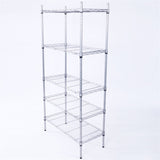 ZNTS XM-304B Rectangle Carbon Steel Metal Assembly 5-Shelf Storage Rack Silver Gray 13746784