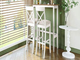 Farmhouse 48"Rectangular Wood Bar Height Dining Set Kitchen Breakfast Nook with 2 Chairs for N717P498378B