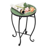 Mosaic Round Terrace Bistro Table Green Flowers Mosaic 27524992