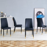 A set of 4 dining black dining chair set, PU material high backrest seats and sturdy leg W1151P191427