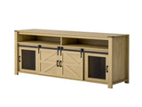 59.3''Sideboard with Sliding Barn Door and Mesh Panels,Farmhouse Buffet with Open N711P347388O