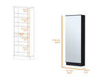 Ruan XL Shoe Rack, Mirror, Five Interior Shelves, Single Door Cabinet B128P148800