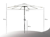 Outdoor 9ft Patio Umbrella with Crank Handle and Push Button Tilt, Outdoor Market Umbrella with 8 47510594