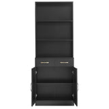 Bathroom Storage Cabinet, Cabinet with Two Doors and Drawers, Adjustable Three-layer Open N725P186645B