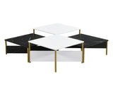 Modern Nesting Coffee Tables Set of 4 -Mid Century Modern Square Living Room Table, Free Adjustable N770P309785B