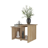 FM FURNITURE Naco Coffee Table with Open Storage, Melamine Finish, Natural Oak B128P269877