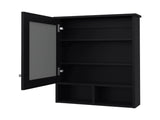 Black Medicine Cabinet with Door and Included Mirror B062P252177