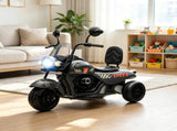 Three-Wheel Electric Motorcycle Battery-Powered with Headlight Music Forward And Reverse Grey Kids 81854975