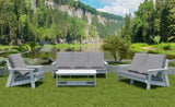 HIPS 3 Seater Sofa with Cushion, Wood Grain Outdoor Garden Sofa,White/Grey W1209114907