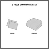 3 Piece Cotton Jacquard Comforter Set Blush Full/Queen B03596418