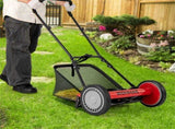 16 Inch Push Lawn Mower with Grass Catcher Bag-Red 67275358