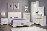 Glamorous Bedroom Furniture 1pc Nightstand of Drawers with Hidden Felt-Lined Jewelry Drawer White B01162539