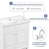 ZNTS 30" Bathroom Vanity with Sink, Bathroom Cabinet with Two Doors and One Drawer, White 53306359