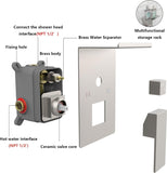 Rainfall Shower System With Storage Rack 10 inch Shower Faucet Set Matte Black High Pressure 23283289