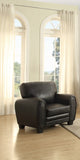 Modern Living Room Furniture 1pc Chair Black Faux Leather Covering Retro Styling Furniture B01159023