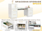 white relief particle board tempered glass 141*50*112cm three doors and two drawers fanless nail 62004166