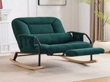 Corduroy Nursery Rocking Chair w/ Pull-out Footrest, Adjustable Backrest 100&deg-160&deg, Oversized 14242393