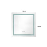 ZNTS 36x36 Inch LED Bathroom Mirror with Frontlit and Backlit, Wall Mounted Vanity Mirror with Smart 70066575