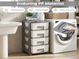 4-Drawer Compact Plastic Storage Cabinet Vertical Organizer for Bedroom Bathroom Office 51556050