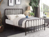 Classic Queen Platform Bed Dark Bronze Finish Metal Frame Bedroom Furniture 1pc B011P263747