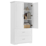 ZNTS Tall Bathroom Storage Cabinet, Cabinet with Two Doors and Drawers, Adjustable Shelf, MDF Board, 44112722