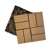 Wood Plastic Composite Deck Tiles Set of 20pcs, Composite Decking Resist Rust, Water, Weather, 04314499