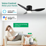 42" Smart Flush Mount Fans with Lights Remote,Quiet DC Motor,Outdoor Indoor Low Profile W2352P204479