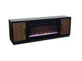 Aria 83 inch Fireplace TV Stand for TVs up to 95 inches, Minimal Assembly, Black and Walnut Finish B108P292261