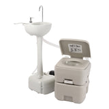 ZNTS Portable Removable Outdoor Hand Sink with Portable Toilet （Same as 46793540） 96566688