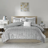 Twin/Twin XL Metallic Printed Comforter Set B03595837