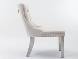 Modern, High-end Tufted Solid Wood Contemporary Velvet Upholstered Dining Chair with Chrome 22833717