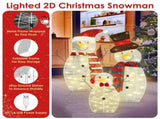 3Pcs 2D Christmas Snowman Yard Decoration Snowman Family Outdoor Decoration With 60Pcs LED Warm 40271648