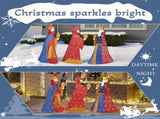 Set of 3 Lighted Three Kings with Gifts Christmas Decorations, Pre-lit 2D Holiday Decor with 80 Warm 64161451