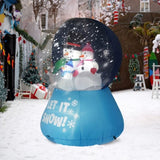 5.9 FT Lighted Christmas Inflatable Decoration, Large Inflatable Snow Globe with Snowman Family, 42777948