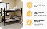 Twin Over Twin Metal Bunk Bed for Kids Boys Girls,Metal Structure Bedframe with Ladders & W1935P294047