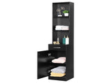 Bathroom Cabinet with 1 Door 1 Drawer 3 Shelves Tall Storage Cabinet Made of Melamine-Faced MDF 57391592