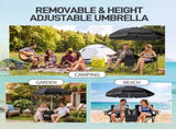 XL Double Folding Fishing Chair with Umbrella, Cooler Bag, Cup Holders - Heavy Duty 480 lbs 91120849