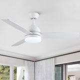 ZNTS Smart 48 in. integrated LED Balck Ceiling Fan with Remote Contorl and Plywood Blades W1367P182811