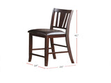 Darrell Upholstered Counter Height Chairs in Dark Brown Finish, Set of 2 SR011167