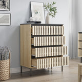 4 Drawer Storage Cabinet,Freestanding Cabinet,Bedroom Clothing Storage,Large Capacity,Modern W2673P208644