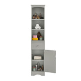 ZNTS Tall Bathroom Cabinet, Freestanding Storage Cabinet with Drawer, MDF Board, Adjustable Shelf, Grey 54569192