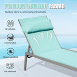 Patio Chaise Lounge Set of 3, Aluminum Pool Lounge Chairs with Side Table, Outdoor Adjustable W1859P172267