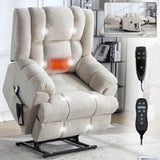 Dual Motor Heat Massage Infinite Position Up to 350 LBS Electric Power Lift Recliners with W3224P288434