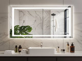 24"X36" Anti-fog LED Bathroom Mirror with Dual Light Source and Three Lighting Modes, White 40650246