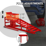 ZNTS 2 Pack Hydraulic Car Ramps 5T 11000lbs Low Profile Car Lift Service Ramps Truck Trailer Garage, 26009820