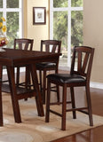 ZNTS Dark Walnut Wood Framed Back Set of 2 Counter Height Dining Chairs Breakfast Kitchen Cushion Seats B01158666