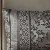 7 Piece Jacquard Comforter Set Grey King B03597023