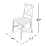 ZNTS Roshan Farmhouse Acacia Wood Dining Chairs, White 62888.00WHI